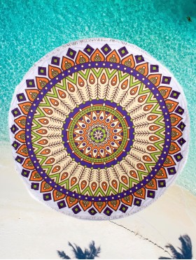 Abstract Round Beach Towel